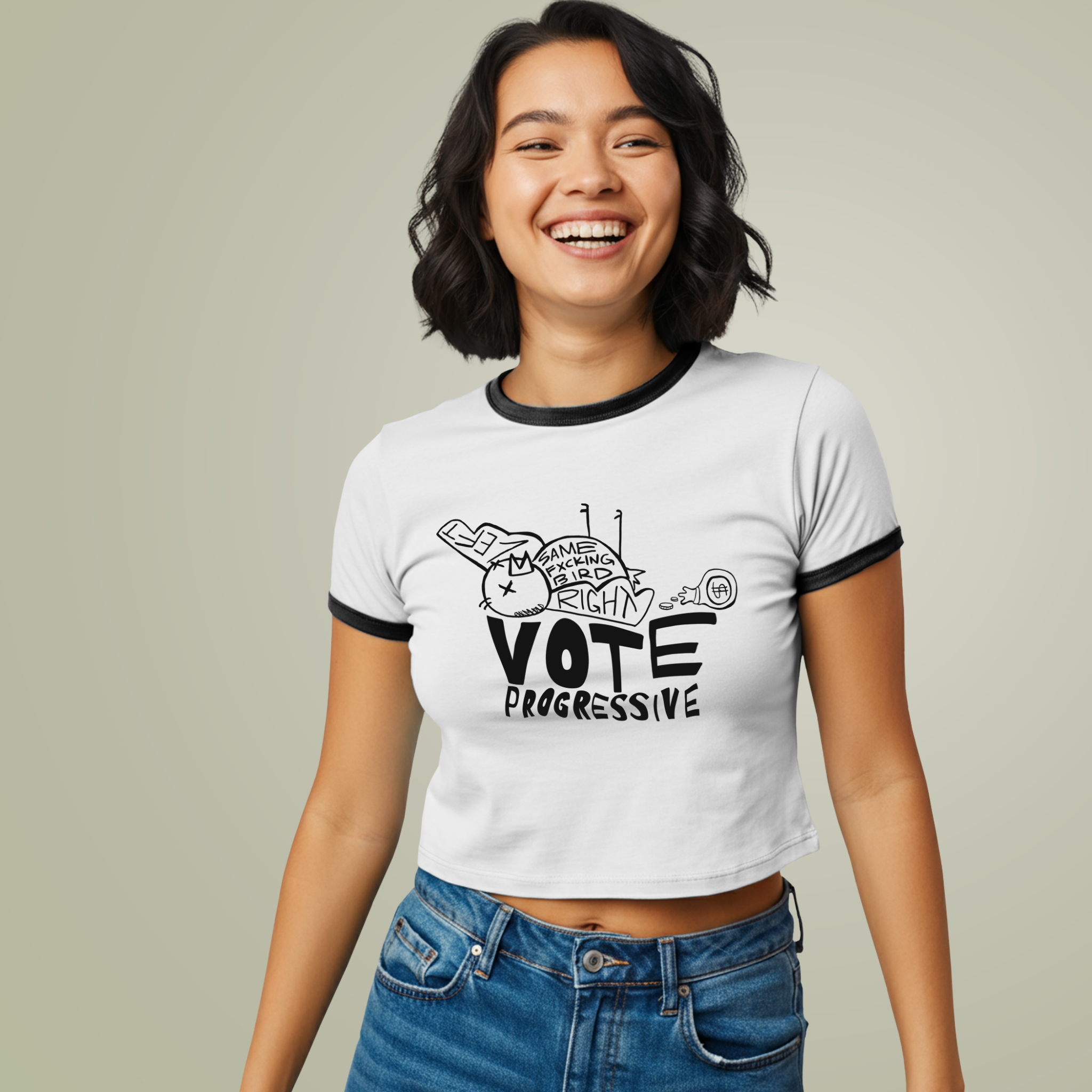 Same Bird Ringer Tee