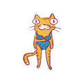 Bikini Cat Sticker