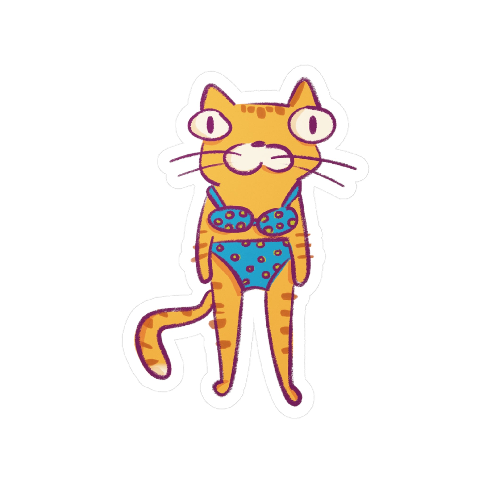 Bikini Cat Sticker