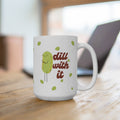 Vintage Pickle Mug Ceramic "dill with it" pun