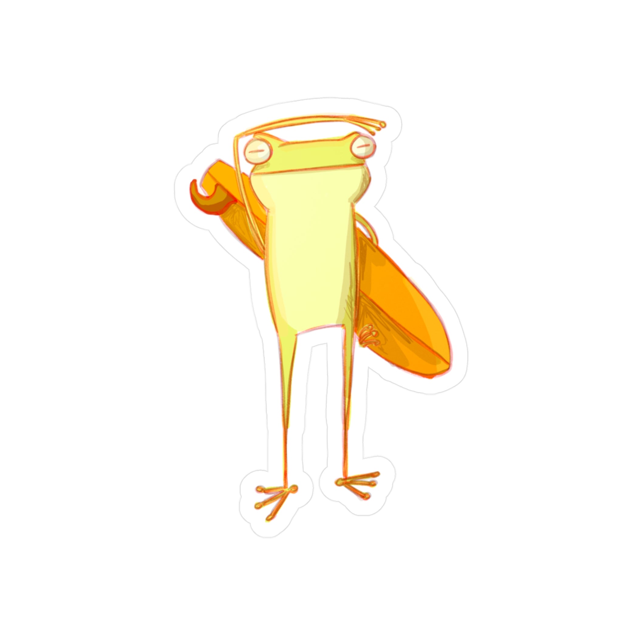 Surf Check Frog Sticker