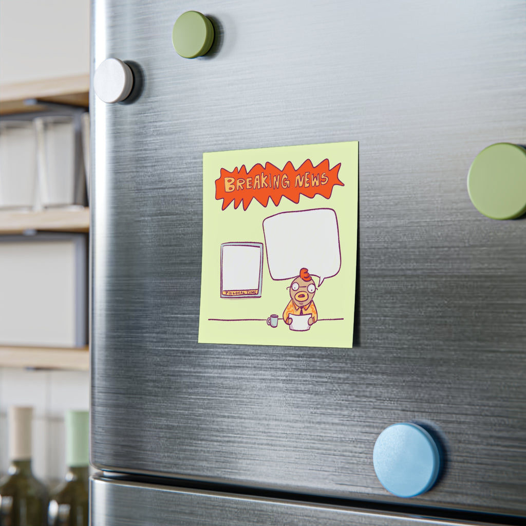 "Breaking News" Cartoon Anchor Sticky Notes
