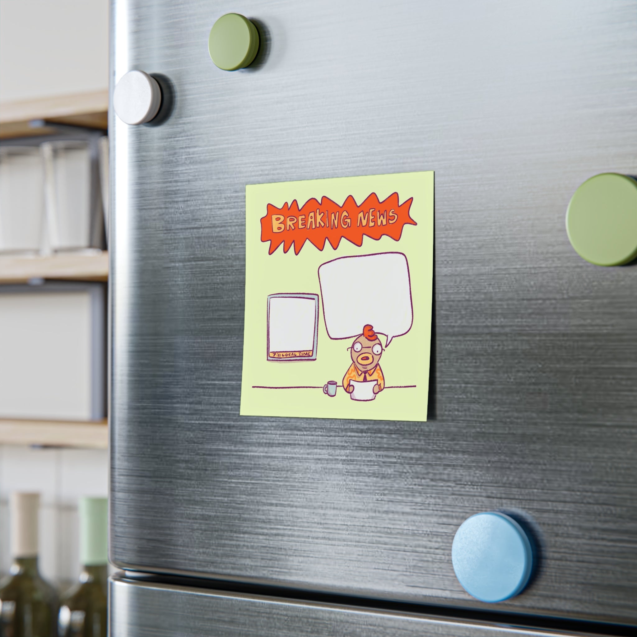 "Breaking News" Cartoon Anchor Sticky Notes