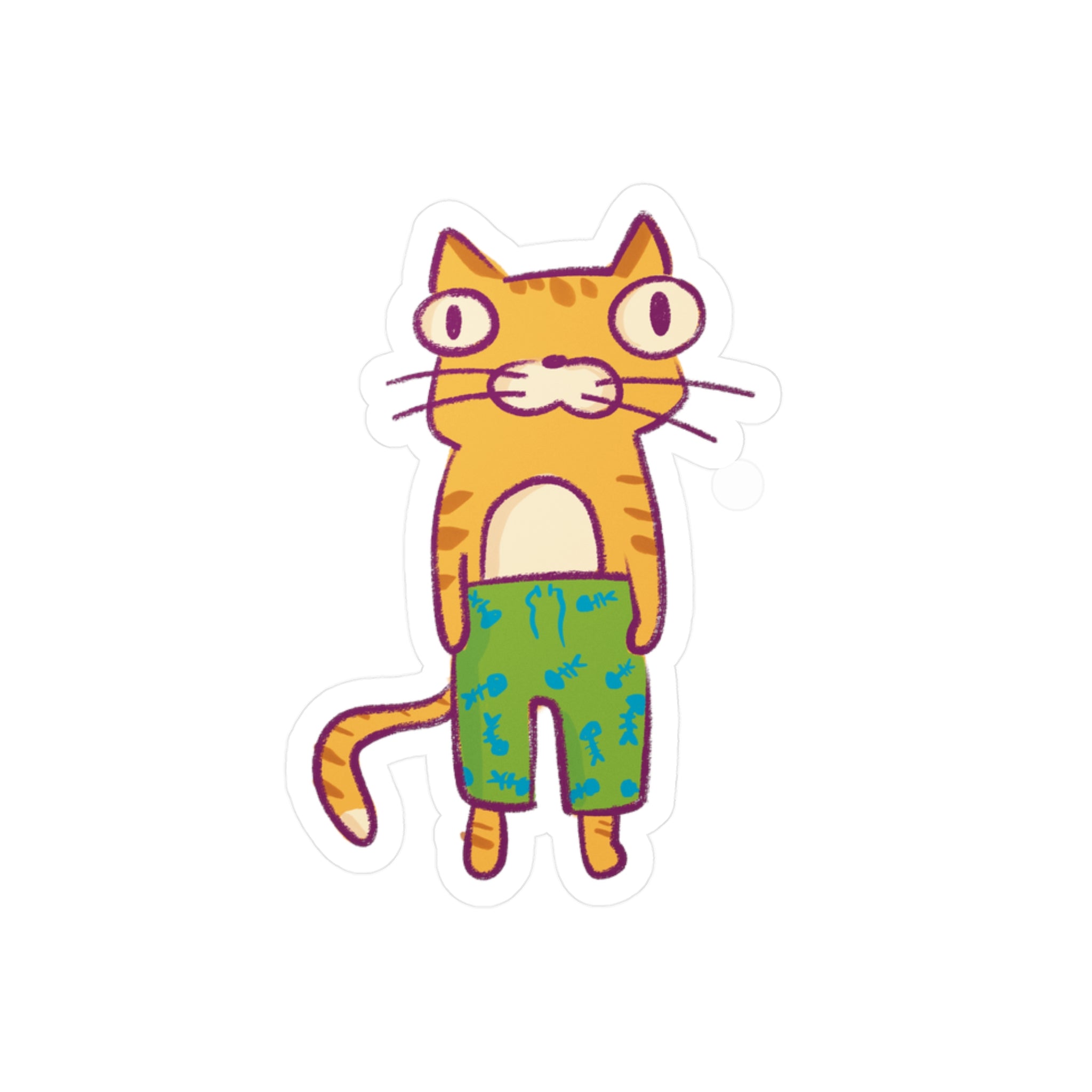 Board Shorts Cat Sticker