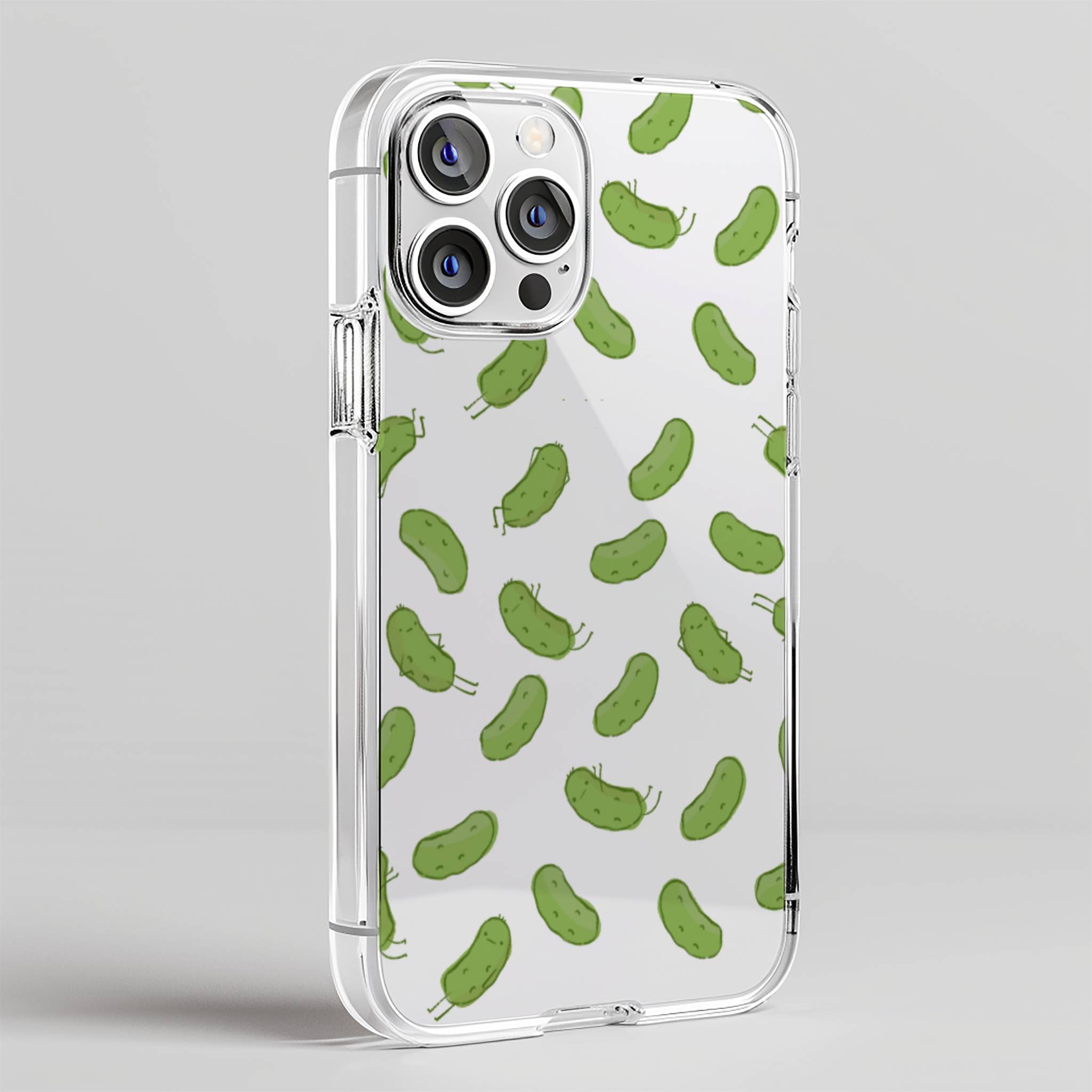 Pickle Pattern Clear Phone Case