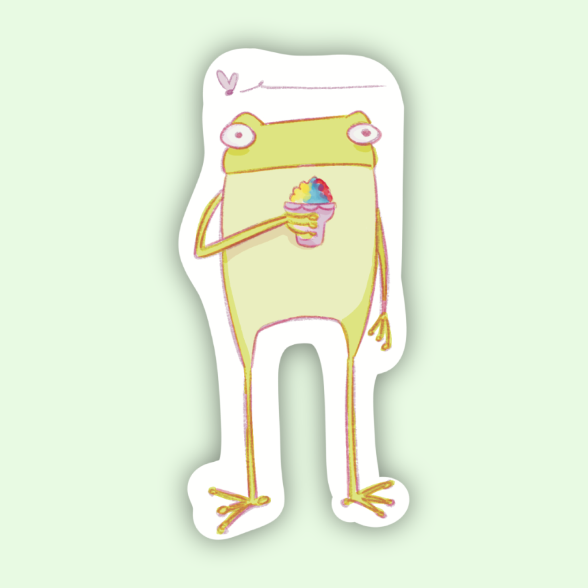 Shave Ice Frog Vinyl Sticker