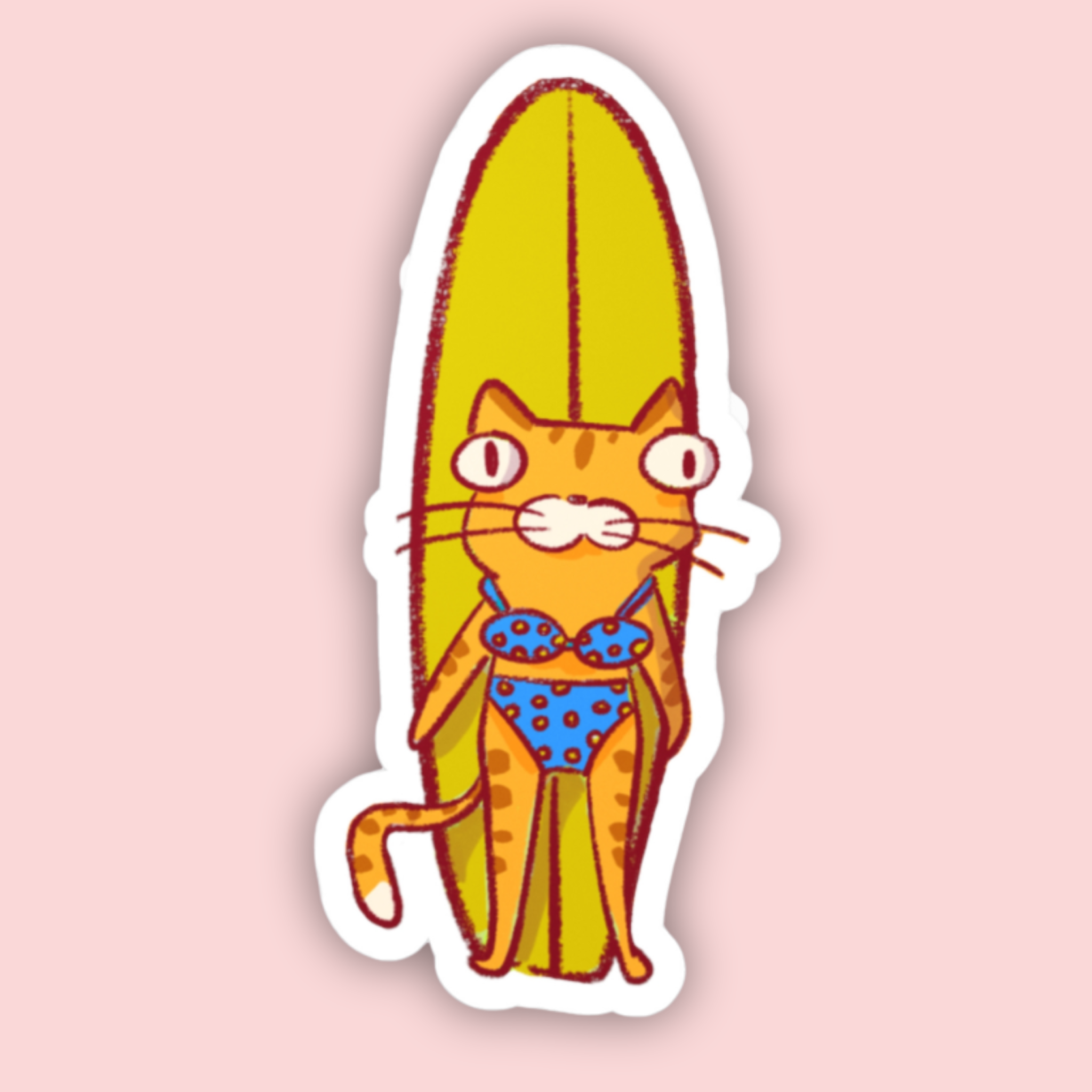 Surf Kitty Sticker