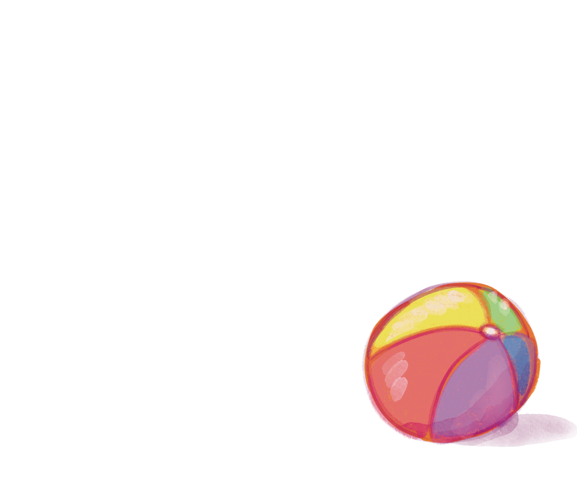 Colorful beach ball on a white background