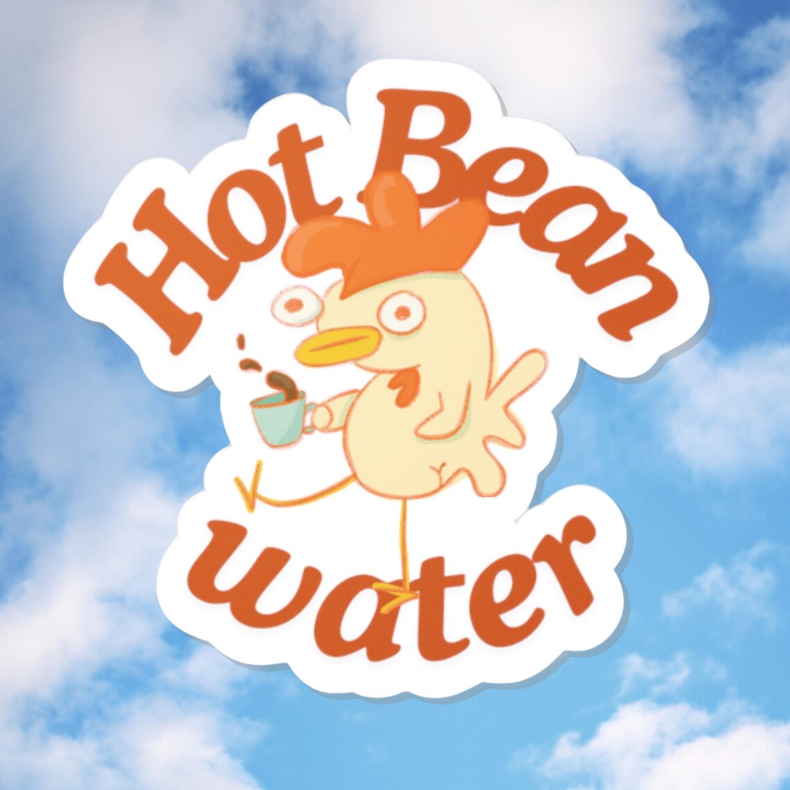 Hot Bean Water coffee Sticker