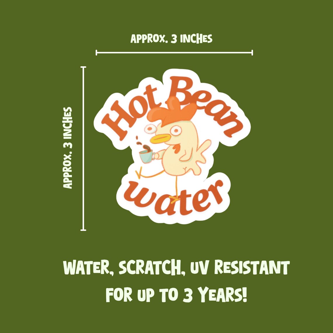 Hot Bean Water coffee Sticker