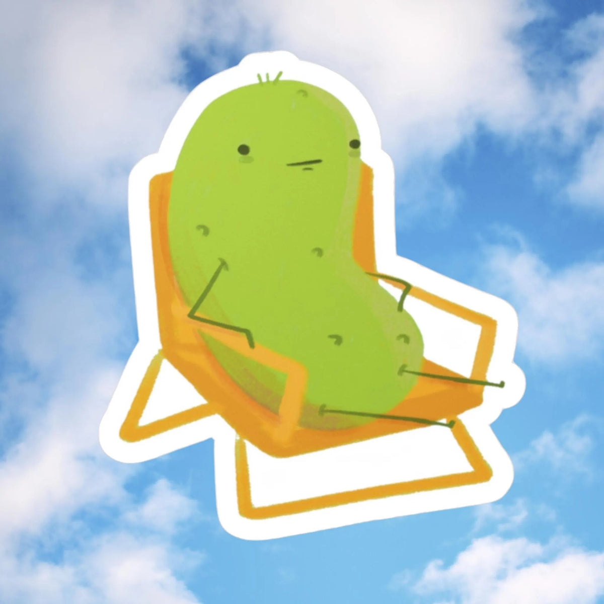 Pickle in chair Sticker