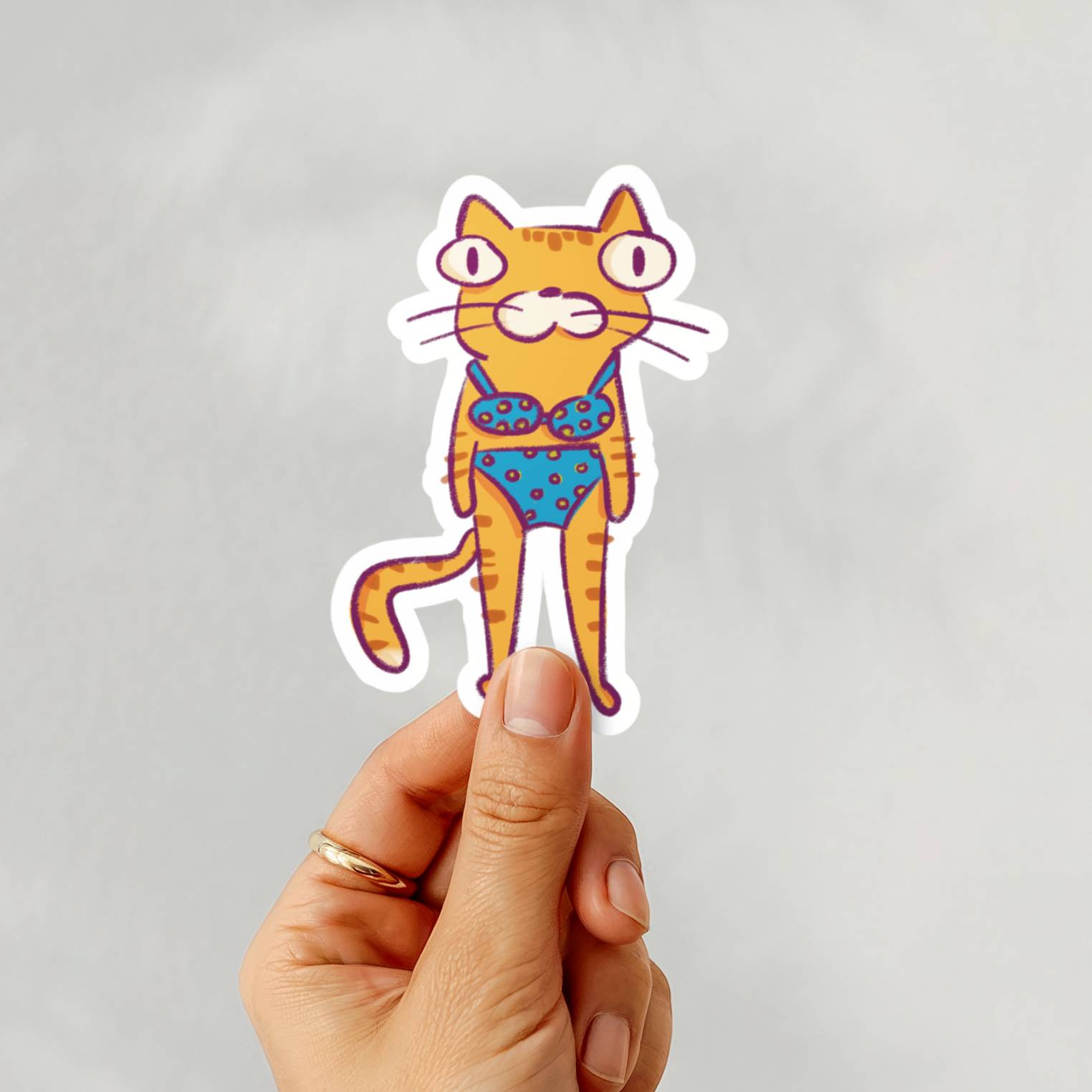 Bikini Cat Sticker