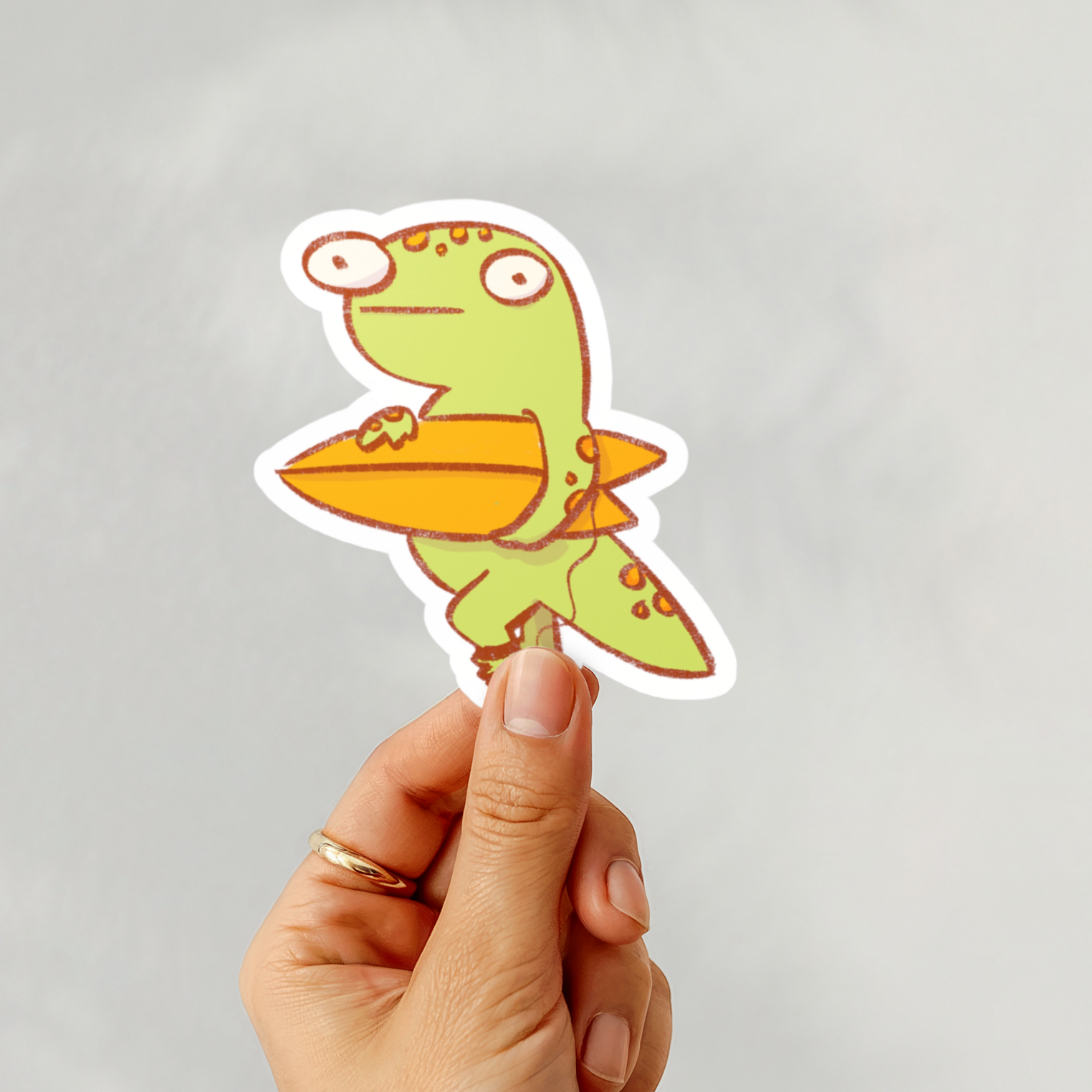 Surf Gecko Sticker