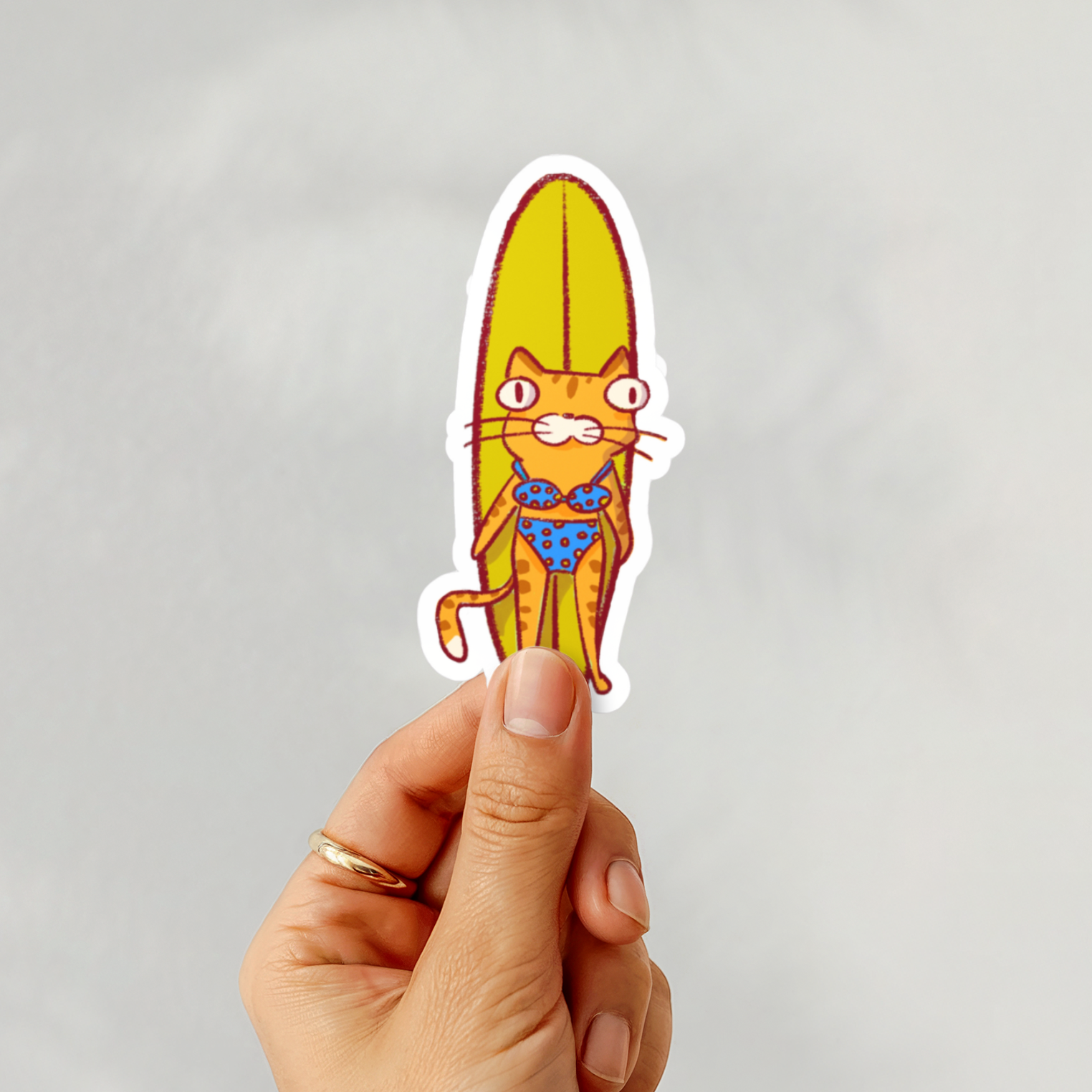 Surf Kitty Sticker