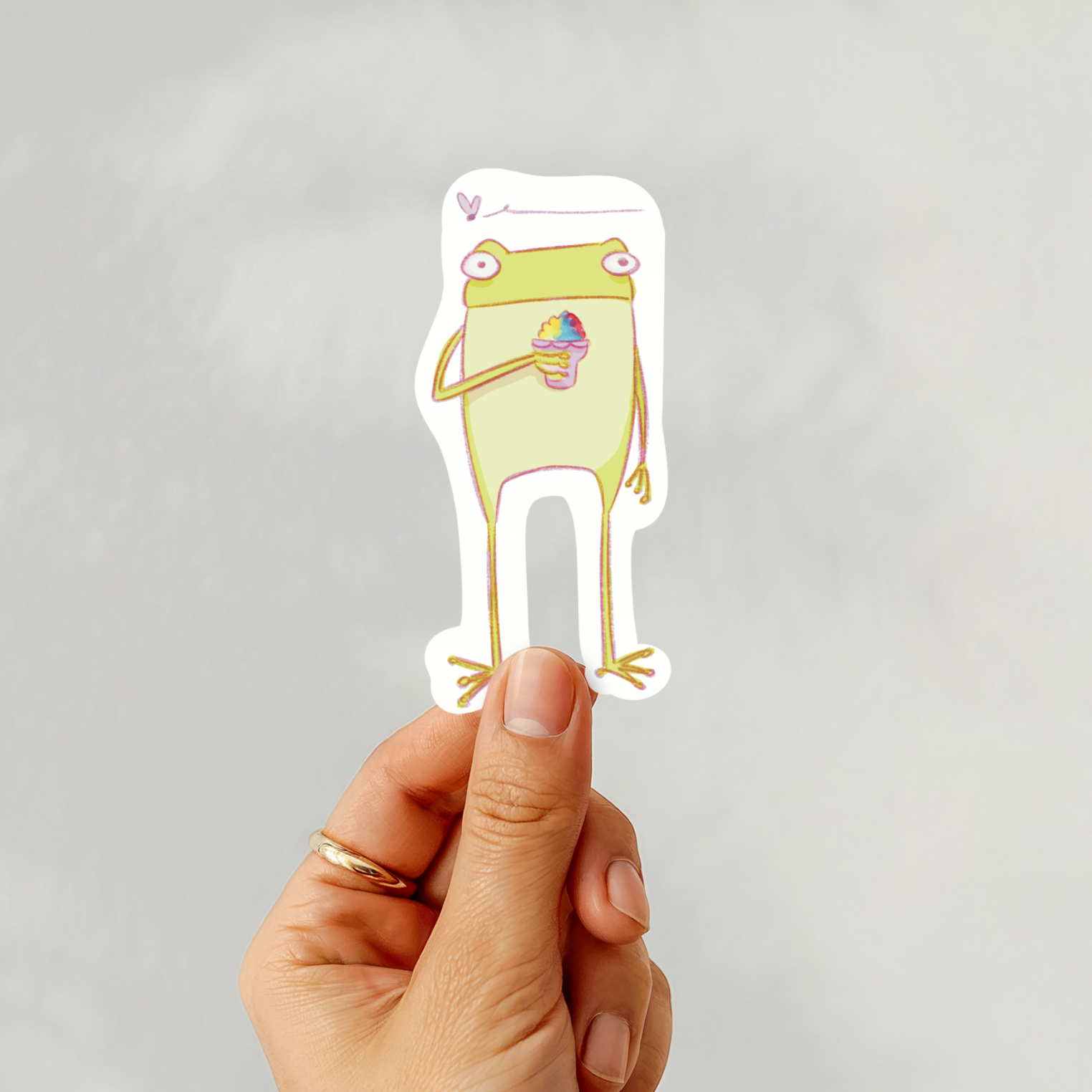 Shave Ice Frog Vinyl Sticker