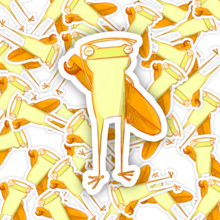 Surf Check Frog Sticker