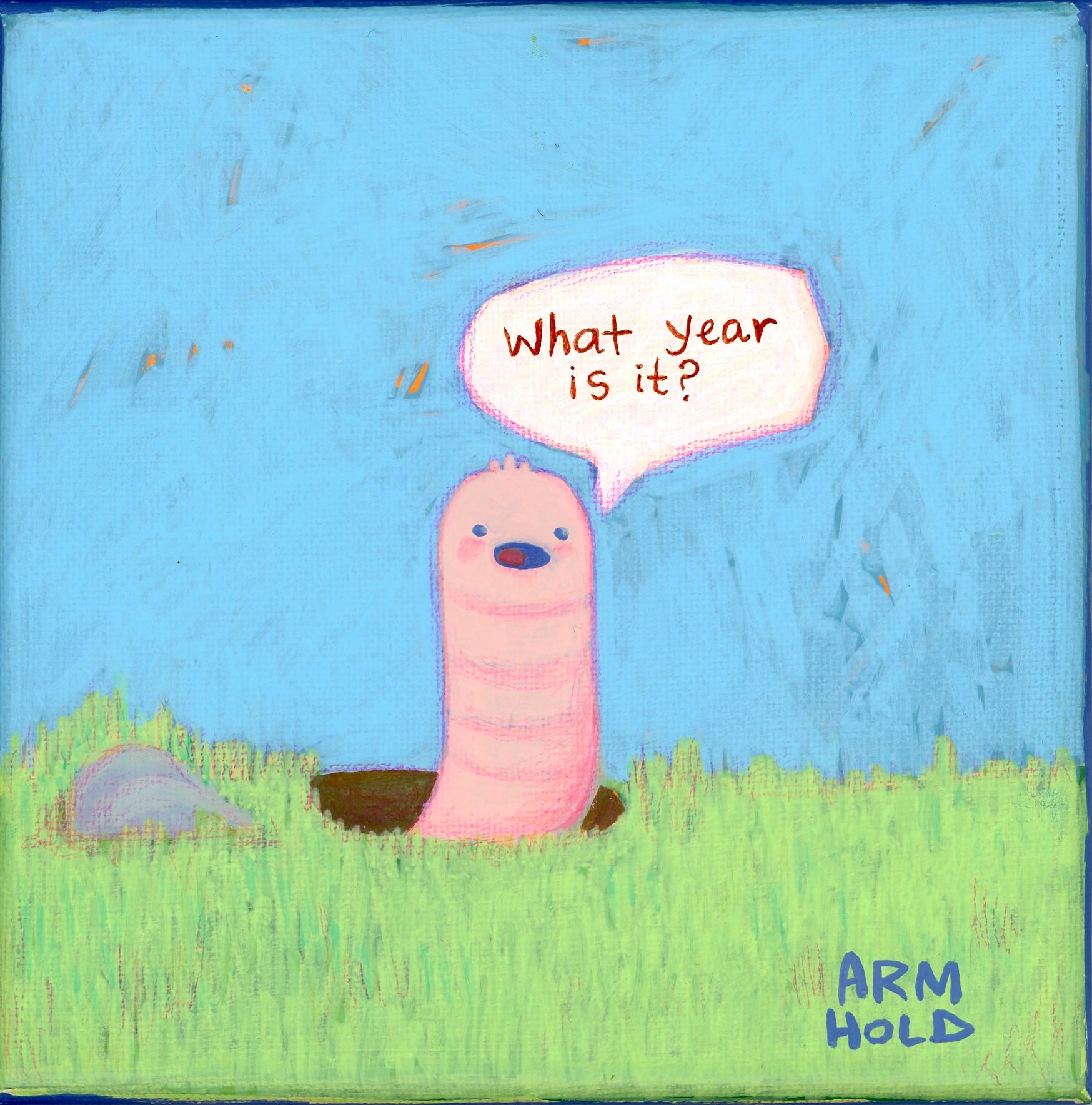 What year worm | 6x6in Acrylic on Canvas